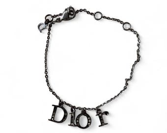 Christian Dior Vintage Bracelet Silver Tone 1990's Y2K. Pink