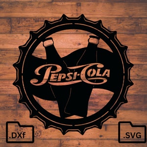 Pepsi bottle cap .SVG & .DXF file (Personal and commercial use)