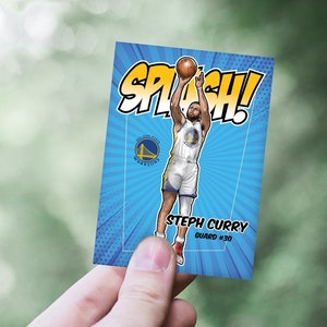 Steph Curry Splash Illustration Carte de basket-ball