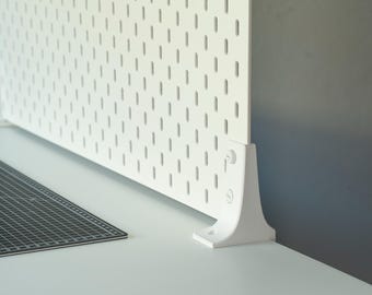 IKEA Skadis Tisch Halterung Klemme Adapter (1 Set L+R, stehend/hängend nutzbar, für 34mm dicke Tischplatten, falls abweichend bitte angeben)