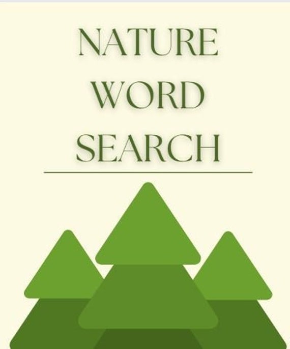 printable nature word search for adults instant pdf download etsy