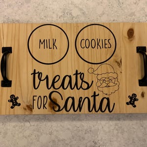 Treats for Santa Tray Serving Tray Christmas Eve Tray Cookie Board Santa Treat Tray Christmas Cookie Tray Holiday Serving Tray Charcuterie