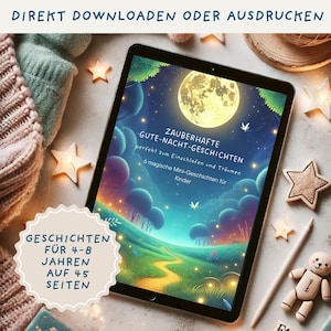 Histoires magiques pour enfants au coucher, 6 histoires apaisantes au coucher avec illustrations, téléchargement numérique, impression