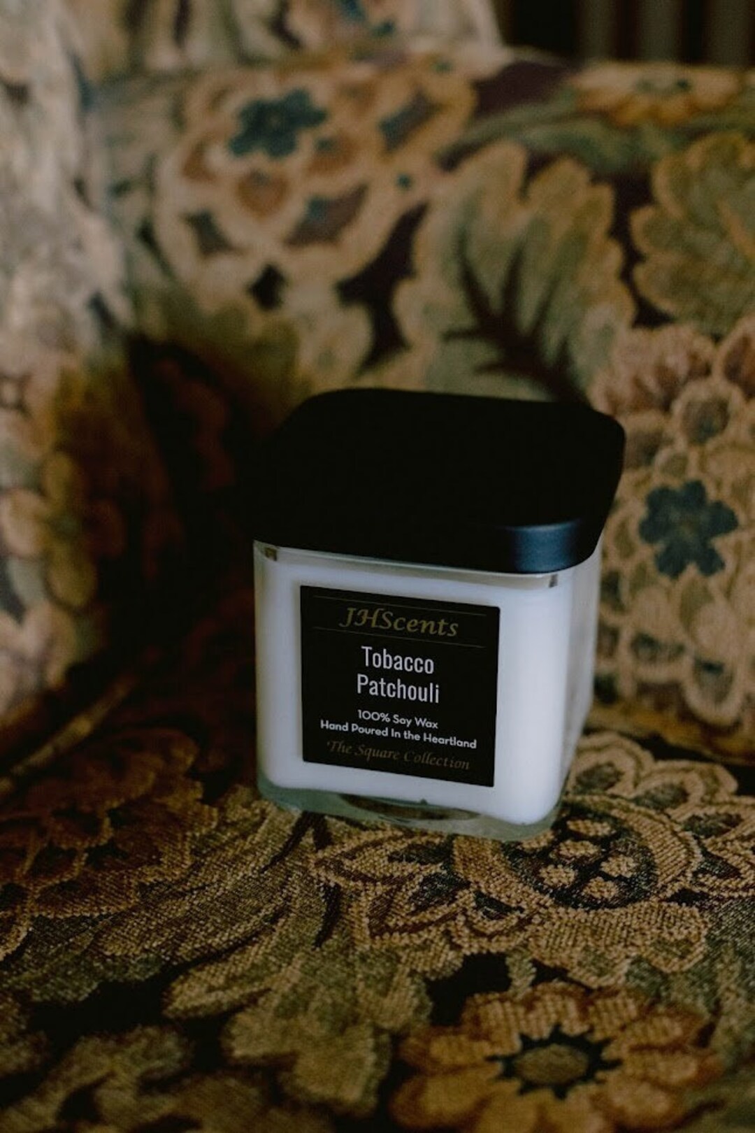 patchouli and tobacco candle + Apothecary Jar The candle is 12 oz. Tobacco + Patchouli - Apothecary