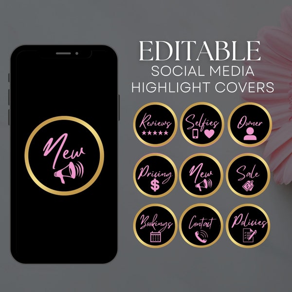 Instagram Highlight Covers - Highlight Cover Templates - Business Highlights - IG Highlights - Story Highlights  - Hair Makeup Lash