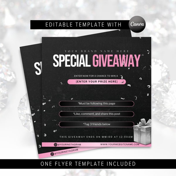 DIY Editable Giveaway Flyer - Beauty Social Media Content