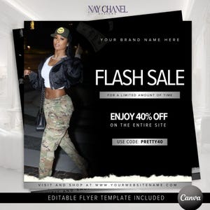 Editable DIY Flash Sale Flyer - Social Media Business Sale Content