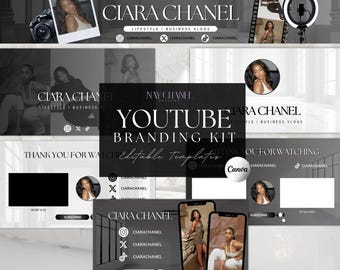 Luxury YouTube Branding Kit – Editable YouTube Banner, Animated Intro & Outro Templates