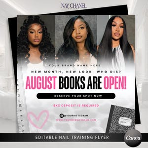 August Booking Flyer Template | Back-to-School Hairstylist Salon Appointment Flyer