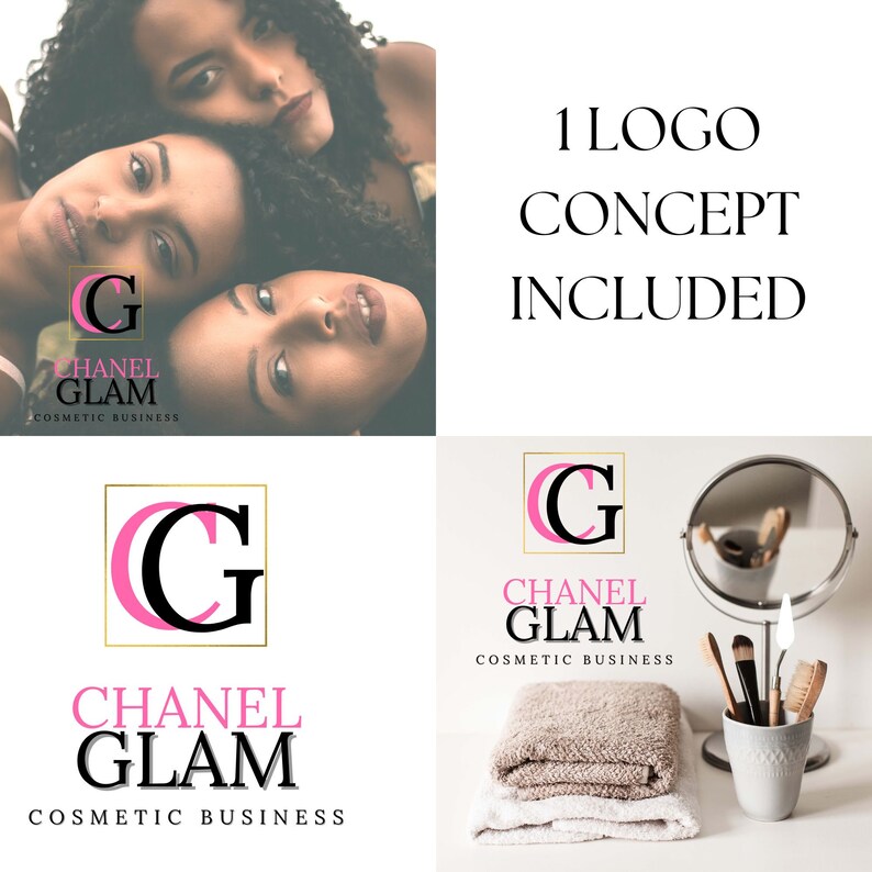 Pink Beauty Logo Design Custom Boutique Logo Fashion Logo Etsy