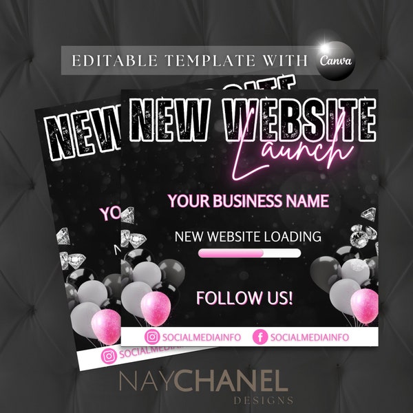 Website Launch Flyer - Website Coming Soon - New Website Flyer - Grand Opening Flyer - Custom DIY Business Flyer - Beauty Flyer