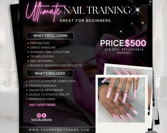 DIY Nail Class Flyer - Nail Training Flyer - Nail Course Flyer - Nail Flyer Template - Nail Application Flyer - Social Media Flyer