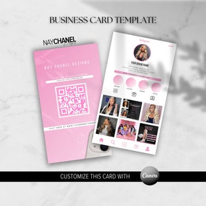 DIY Editable Business Card Template - Instagram Digital Premade Hair Makeup Lash Nail Business Card template - Canva Template