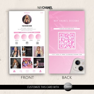 DIY Editable Business Card Template Instagram Digital Premade Hair Makeup Lash Nail Business Card template Canva Template image 2
