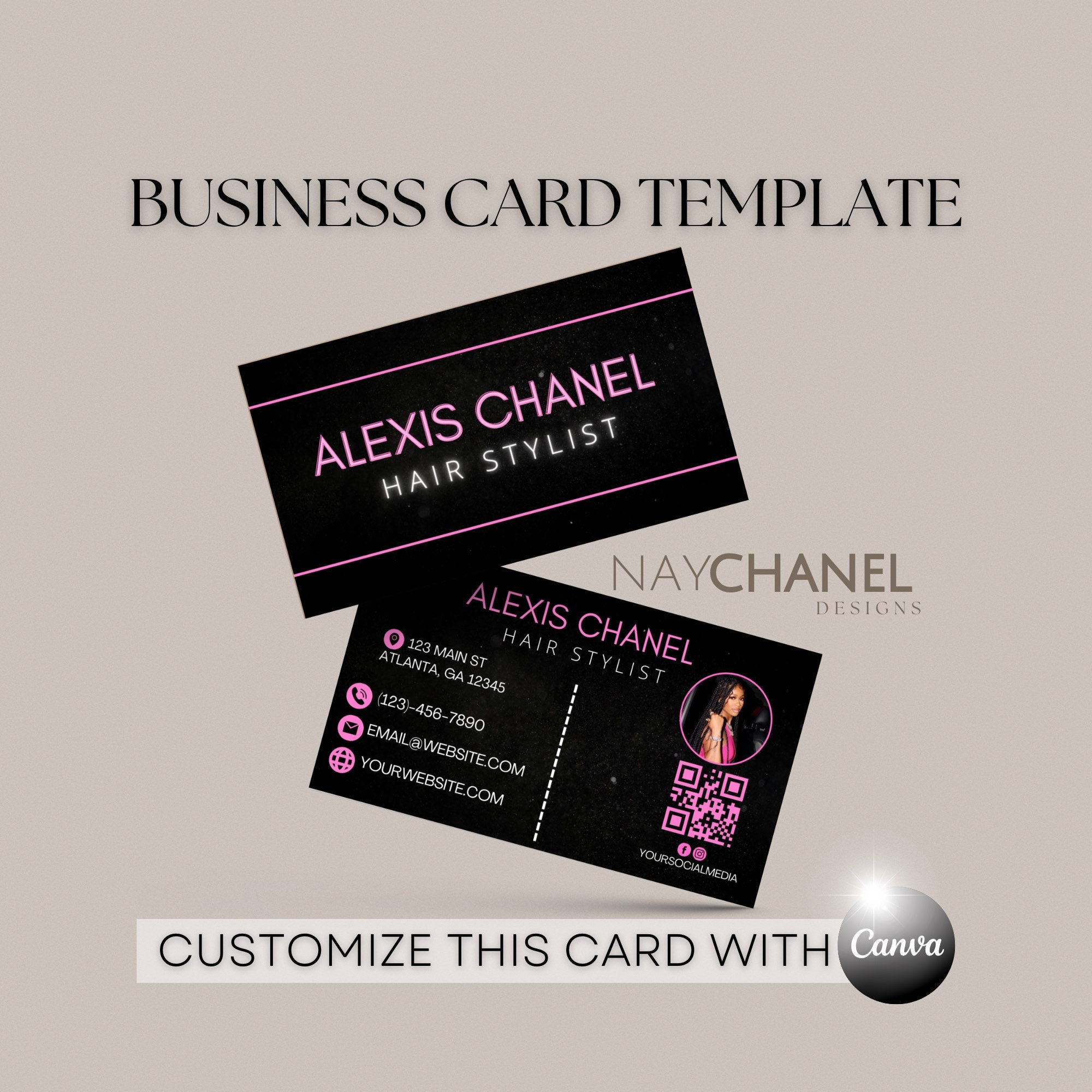 DIY Business Card Template Editable Business Card Premade 