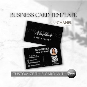 DIY Business Card Template - Editable Business Card -  Premade Business Card - Hair Makeup Lash Nail Card - Canva Template