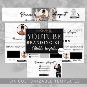 DIY Youtube Branding Kit - Youtube Channel Template - Intro, Outro Designs - DIY banners - Youtube Channel Theme