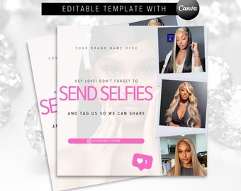 Selfie Tag Flyer - Tag Us Flyer - Selfie Flyer - Tag Us In Your Selfie - Hair Flyer - Lash Flyer - Makeup Flyer- Beauty Flyer Template