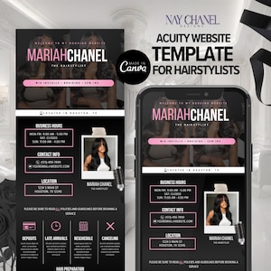 Pink Acuity Scheduling Website Template Hair Stylist - Appointment Booking Page Design for Clients
