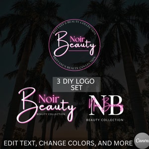 Beauty Logo - Hair Logo - Logo Design - Boutique Logo - DIY Logo Template - Lash Logo - Small Business Logo - Neon Logo