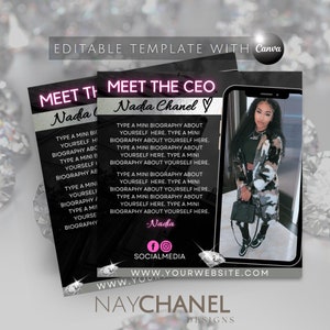 DIY Meet The CEO Flyer Template - Entrepreneur Flyer - Meet The Owner Flyer - Premade Small Business Flyer - Social Media Post