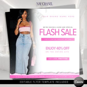 Editable DIY Flash Sale Flyer Template - Social Media Business Sale Content