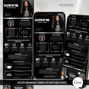 Acuity Scheduling Template Hair Stylist - Booking Website - Acuity Scheduling Booking Site - DIY Canva Template