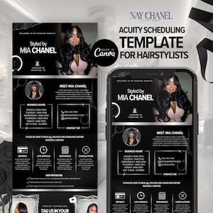 Acuity Hairstylist Booking Site Template - Acuity Black Scheduling Hair Salon Website
