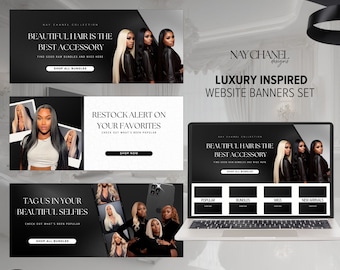 DIY Website Banners - Hair Shopify Wix Web Banners - Web slide banners
