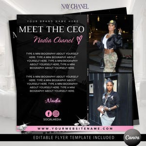 DIY Meet The CEO Flyer Template - Entrepreneur Flyer - Meet The Owner Flyer - Premade Small Business Flyer - Social Media Post