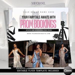 DIY Editable Prom Special Booking Flyer Template - Hair Lash Makeup Nail Appointments Available Flyer
