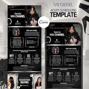 Acuity Scheduling Template Hair Stylist - Booking Website - Appointment Site - DIY Beauty Salon Canva Template