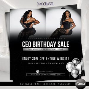 Birthday Flyer Template - Birthday Sale Flyer - CEO birthday Flyer - Birthday Special Deal - Boss Girl Template