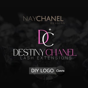 Beauty Logo - DIY Logo Template - Boutique Logo - Lash Logo - Pink Logo  - Nail Logo - Hair Logo - Small Business Logo