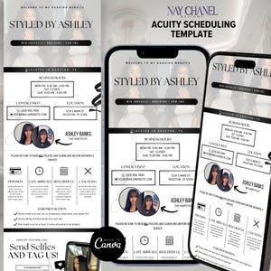 Acuity Scheduling Template Hair Stylist - Buchungswebsite - Acuity Scheduling Buchungsseite - DIY Canva Template