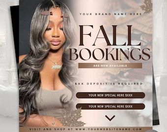 Fall Booking Flyer Template - November Hair Lash Makeup Nail Appointments Available Flyer