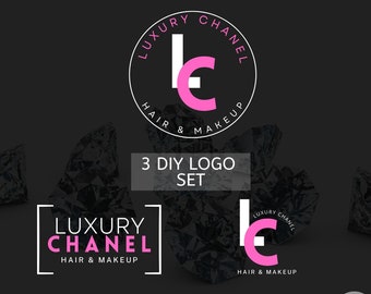 Pink Beauty Logo Design – DIY Boutique, Lash & Hair Logo (Canva Template)