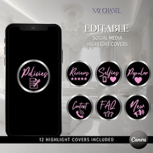 Pink Instagram Highlight Covers - Social Media Highlights - Instagram Icons - Instagram Story Highlights - Business Highlight Template