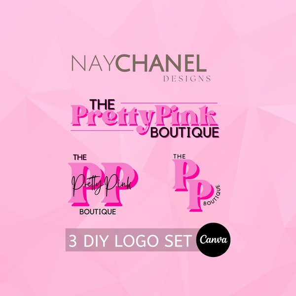 Pink Beauty Logo Design -  Diy Logo Design - Custom Boutique Logo - Pink Boss Logo - Fashion Logo Design - Pink Business Logo Template