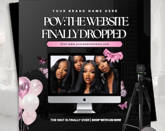 Website Launch Template | Business Launch Flyer for Instagram | Canva Editable