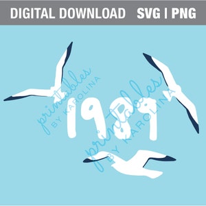 Calcomanía de vinilo para coche de gaviotas Svg inspirada en Taylor Archivo de sublimación Svg digital inspirado en Taylor Archivos de máquina de corte Cricut Merchandising de gaviotas