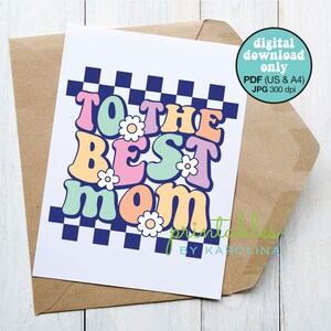 Mom birthday card printable trendy card for mom retro card for Mom's birthday groovy card for mom digital pdf groovy birthday card for mom
