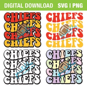 Chiefs football shirt svg chiefs game day shirt png trendy chiefs team shirt for her retro chiefs logo png groovy kansas chiefs logo png svg