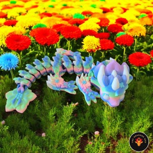 Baby Poinsettia Dragon | 3D Printed Articulated Dragon | Fidget Dragon