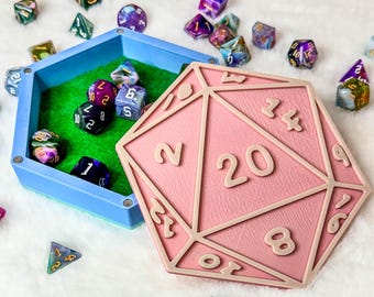 D20 Shaped DnD Dice Box | D&D Dice box | DnD Accessories | Storage Box
