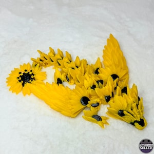 Baby Sunflower Dragon w/Wing | 3D Printed Articulated Dragon | Fidget Dragon