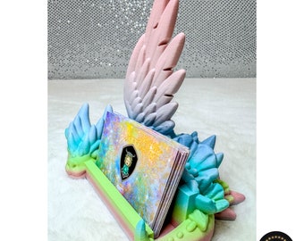 Dragon with Flowers Business Card Holder | 3D Printed Card Holder