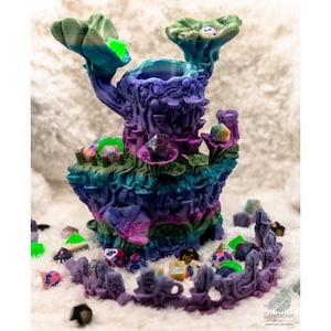 Fairy Mushroom Dice Tower | 3D Printed DnD Dice Tower | Fantasy DnD Accessories