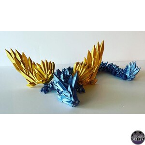 Crystal Dragon w/Wings | 3D Printed Articulated Dragon | Fidget Dragon