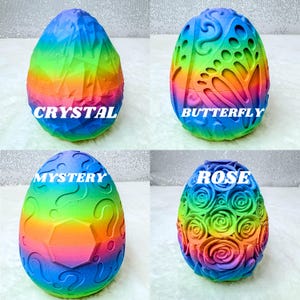 Dragon Eggs - Crystal | Butterfly | Mystery | Rose | 3D Printed Egg